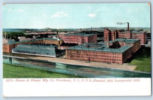 c1920's Brown & Sharpe Mfg. Co. Factory River Providence Rhode Island Postcard