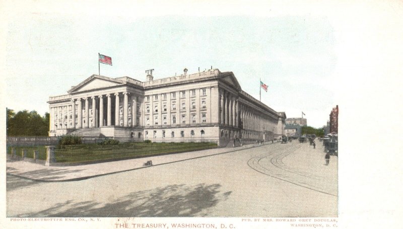 Vintage Postcard The Treasury Building Government Office Landmark Washington DC