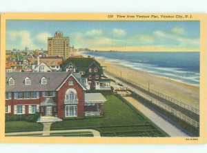 Pre-chrome PIER SCENE Ventnor City - Near Atlantic City New Jersey NJ AF5499