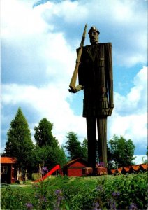 Charlottenberg, Sweden FRONTIER MOTEL & The WOODEN SOLDIER Roadside 4X6 Postcard