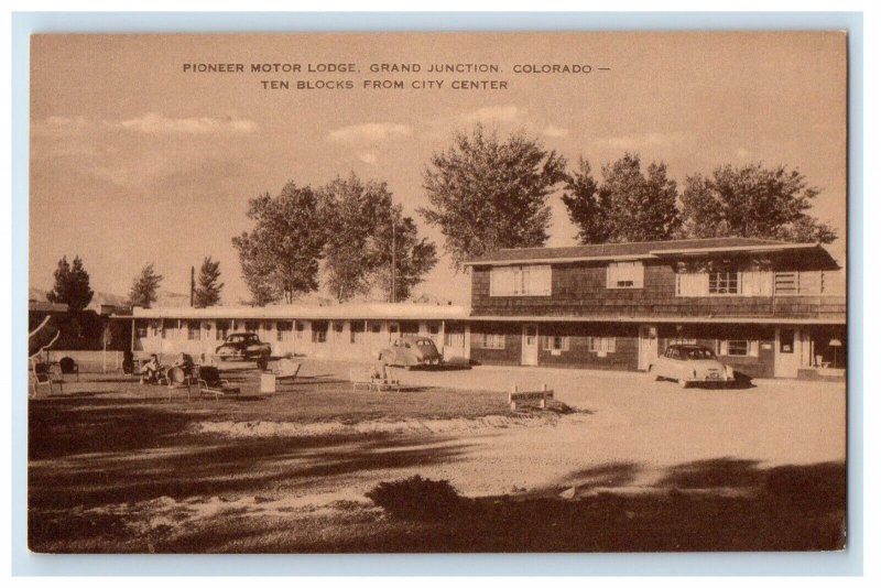 View Of Pioneer Motor Lodge Grand Junction Colorado CO Unposted Vintage Postcard 