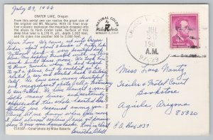 Oregon~Air View Crater Lake~Vintage Postcard 
