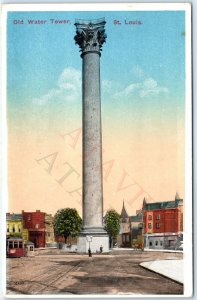 RARE c1900s St. Louis, MO Old World Stone Pillar Water Tower PC Antiquitech A186