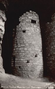 Postcard Real Photo Watch Tower Manitou Stone Dwellings Sanborn RPPC 