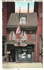 Vintage Postcard Betsy Ross House Birthplace Old Glory Philadelphia Pennsylvania