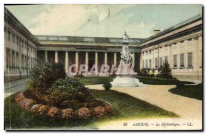 Old Postcard Amiens Library