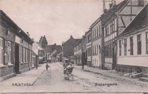 Naestved Ostergade Denmark Pram & Mother Antique Postcard