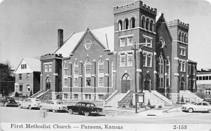 First Methodist Church real photo Parsons Kansas  