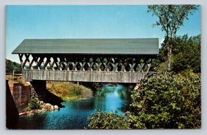 Keniston Covered Bridge Blackwater River New Hampshire Vintage Postcard A128