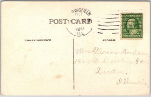 Springfield Illinois IL, 1911 State Armory, Castle-Like Architecture, Postcard