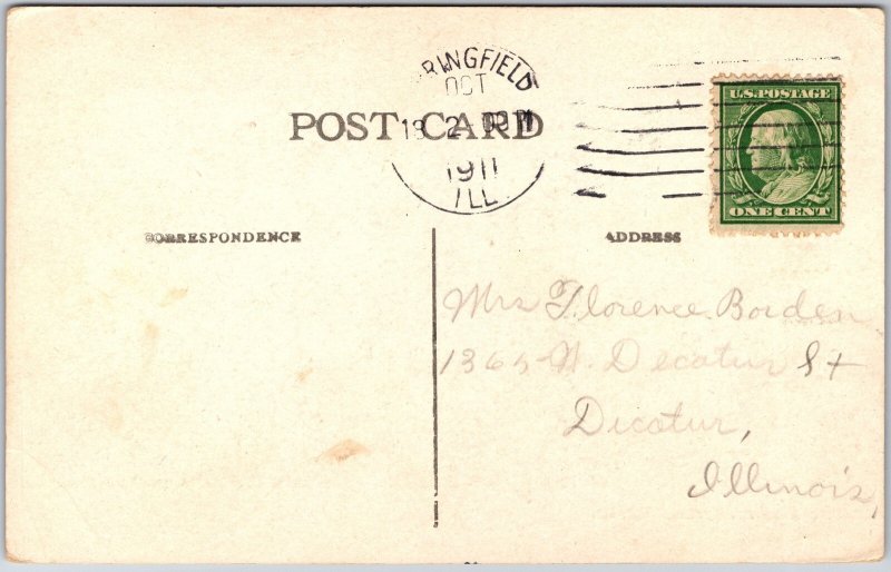 Springfield Illinois IL, 1911 State Armory, Castle-Like Architecture, Postcard