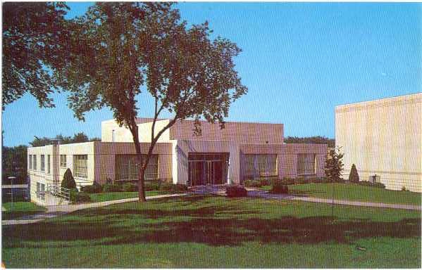 Fine Arts Building, Augustana College, Rock Island, Illinois, IL, Chrome