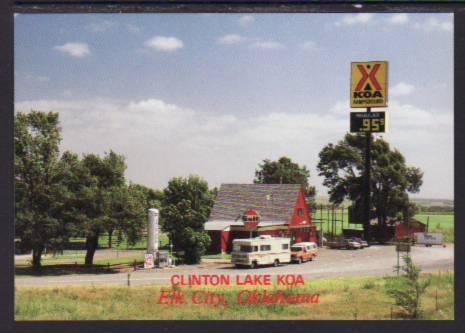 Clinton Lake KOA Kampground Elk City OK Post Card 5529