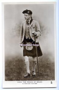 r2965a - Prince of Wales (later King Edward VIII) in Highland Costume - postcard