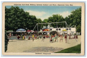 1954 Edgewater Gulf Hotel Playground Edgewater Park Mississippi Vintage Postcard