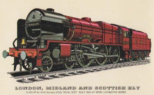 London Midland & Scottish Railway Royal Scot Class 6P Derby Locomotive Postcard