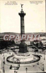 Paris Old Postcard Place de la Bastille and the July Column