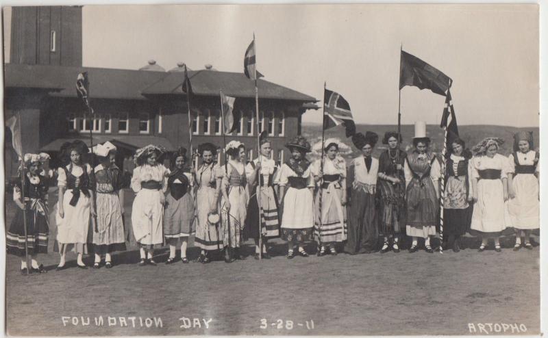 Washington WA Real Photo RPPC Postcard 1911 PULLMAN Foundation Day Costumes