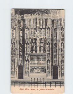 Postcard High Altar Screen, St. Albans Cathedral, St Albans, England