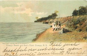 Burt's Point C-1905 Oswego Beach New York Rotograph Postcard undivided 20-6407