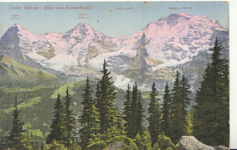 Switzerland Postcard - Murren - Blick Vom Allmendhubel - Ref TZ7636