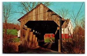 1967 Conway Covered Bridge, Conway, MA Postcard