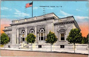 Postcard BUILDING SCENE Elgin Illinois IL AM5132