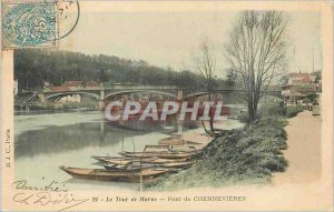 Old Postcard The Tower Bridge Marne Chennevieres