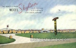 Motel Skyliner, Concordia, KS, USA Motel Hotel 1952 light wear, light postal ...