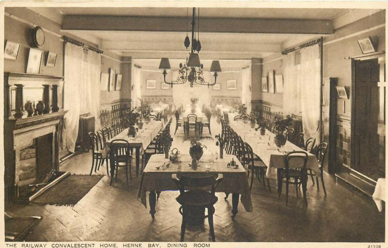 The Railway Convalescent Home interior Herne Bay Kent UK set of 8 postcard