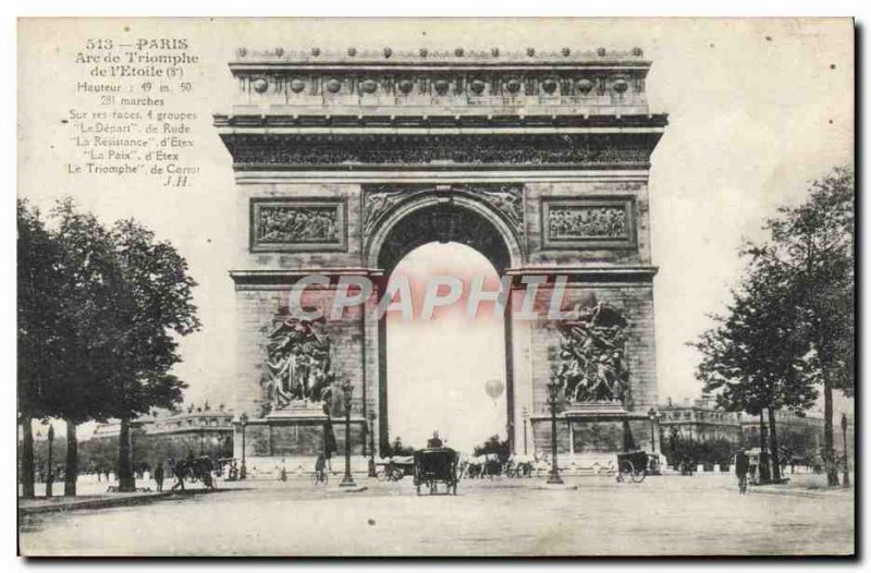 Old Postcard Paris Arc de Triomphe L & # 39Etoile