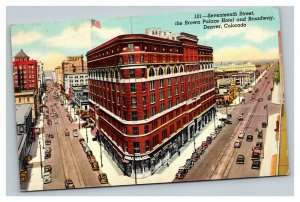 Vintage 1910's Postcard 17th Street Brown Palace Hotel Denver Colorado