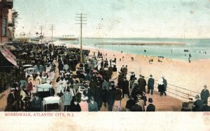 Vintage Postcard 1914 Boardwalk Atlantic City New Jersey A.C. Bosselman Pub.