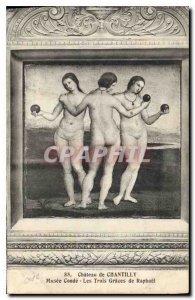 Old Postcard Chateau de Chantilly Musee Conde Three Graces by Raphael