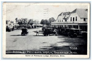 1926 Scene At Pettibone Lodge Shoreham Minnesota MN Posted Old Cars Postcard