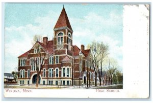 c1905 High School Exterior Building Winona Minnesota MN Vintage Antique Postcard
