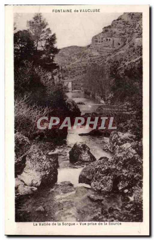 Old Postcard Fontaine de Vaucluse La Vallee Sorgue taken from Source View