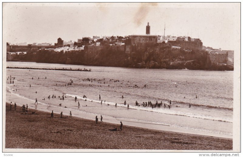 RP ; SALE , France , 1910-30s ; La plage-Vue sur les Oudayas