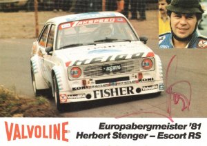 Herbert Stenger Touring Rally Racing Cars Hand Signed Postcard