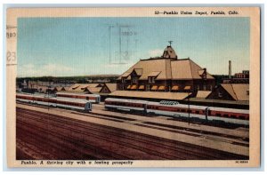 1956 Pueblo Union Depot Train Railroad Yard Building Pueblo Colorado CO Postcard