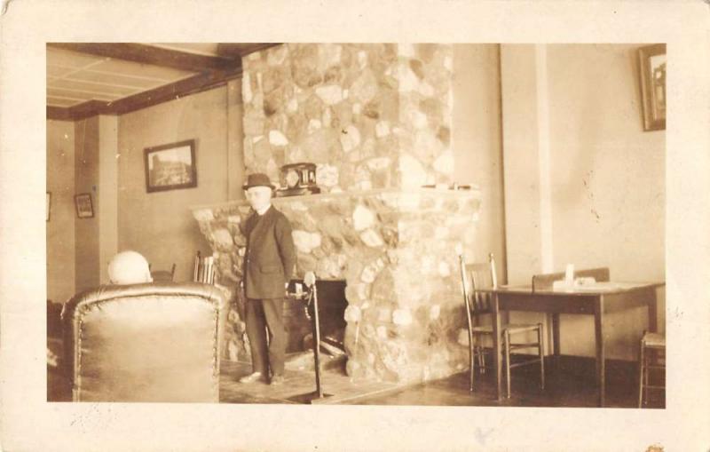 Chester Pennsylvania older man inside room of house real photo pc Y13229