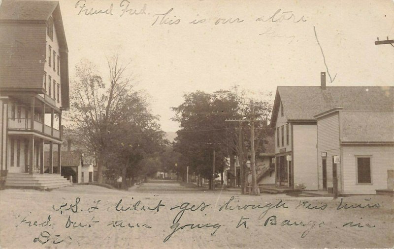 Dixfield ME Post Office Square Building Real Photo Postcard