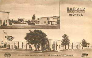 Postcard 1955 California Long Beach Harvey Motel roadside occupation 23-11205