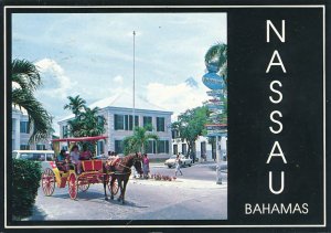 Horse and Tourist Surrey Carriage in Rawson Square, Nassau, Bahamas