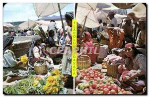 Old Postcard Dos popular vistas del Mercado de Tiacolula Two views of the Out...