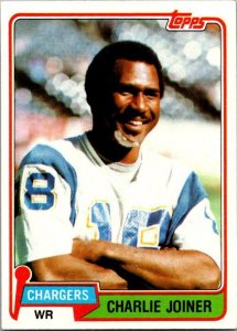 1981 Topps Football Card Charlie Joyner San Diego Chargers sk60147