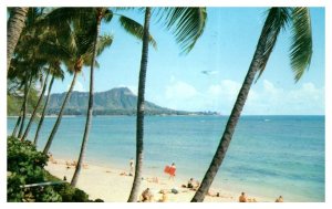 Diamond Head from Halekulani Hotel Hawaii Kii Pearls Japan Postcard 1961