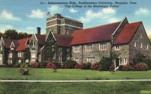 Vintage Postcard 1930's Administration Bldg. Southwestern University Memphis TN