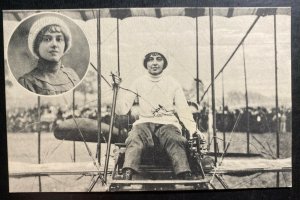 Mint Netherlands Real Picture Postcard Madlle Helene Dutrieu In Her Biplane