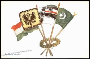 Germany Austria WWI Ottoman Turkish Unity Patriotic Card 81135